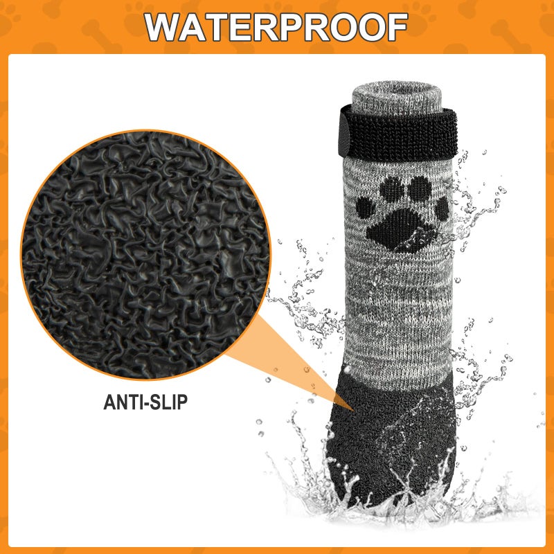 KOOLTAIL Anti Slip Dog Socks for Hot/Clod Pavement to Prevent Licking Pawsï¼ŒDog Booties for Hardwood Floors, Traction Rain Dog Boots&Paw Protectors Shoes with Grip for Small Medium Large Senior Dogs XL - Image 2